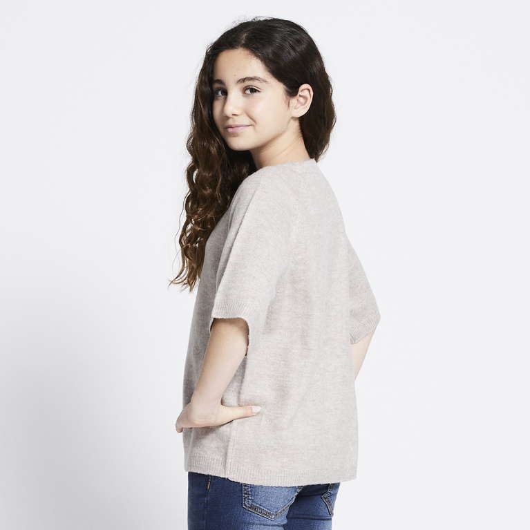 Basic knit tee "Knitted tee star" Beige